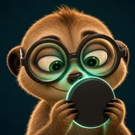Profile picture: the meerkat with thick glasses and the glowing coin